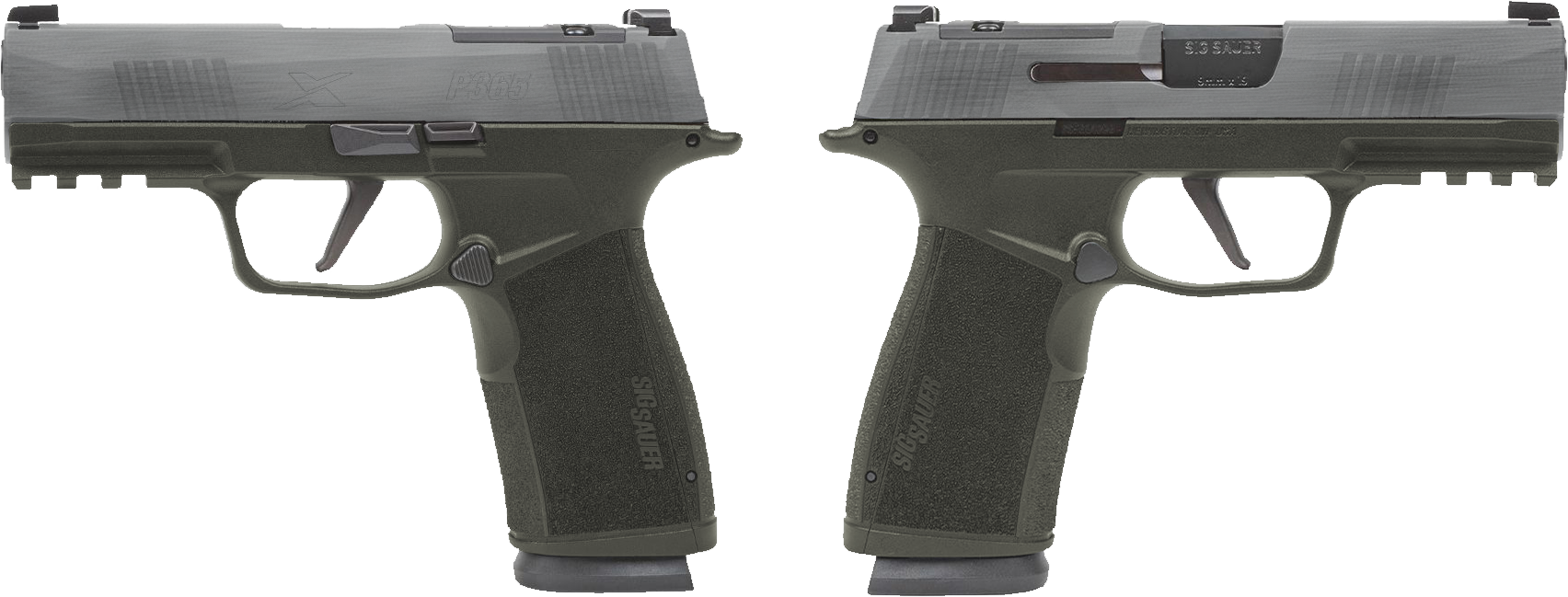 SIG SAUER P365 X-MACRO 9MM PSTL 3.7" CRUSHED SILVER BATTLEWORN 2-17RD MAGAZINES